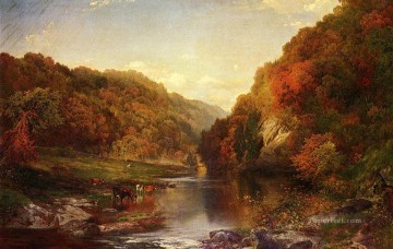 Autumn on the Wissahickon landscape Thomas Moran brook Oil Paintings